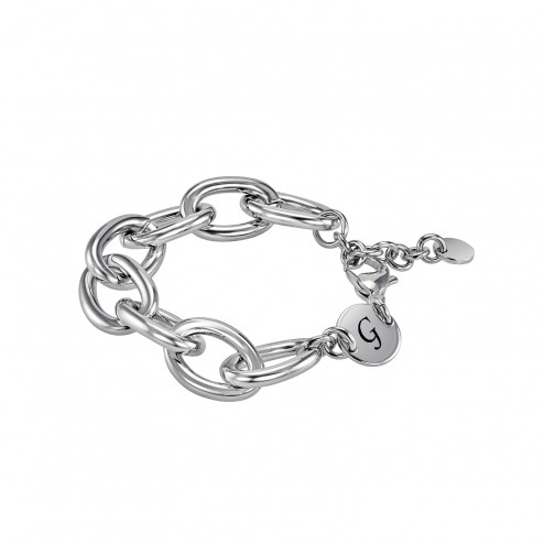 Stainless Steel Women's Personalized Link Bracelet (15mm)