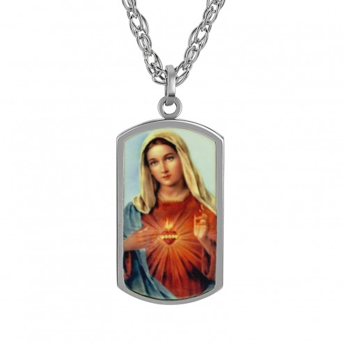 Stainless Steel Personalized Mary Pendant (34x20mm)