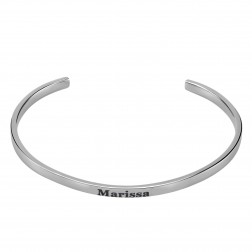 Stainless Steel High Polished Personalized Cuff Bracelet (3.5mm)