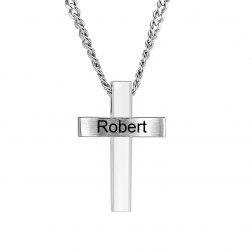 Stainless Steel Personalized Cross Pendant (30x20mm)