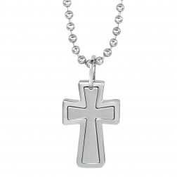 Stainless Steel Men's Personalized Cross Pendant (25x16mm)