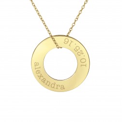 Loop Necklace Date & Name Lower Typewriter Font 26mm