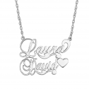 Couples Scroll Heart Necklace Personalized Jewelry