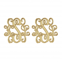 Traditional Monogram Stud Earrings 20 mm Personalized Jewelry